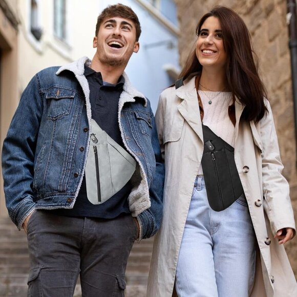 Travel Sling Bag Men RFID Crossbody Chest Backpack Water Bottle Pocket main image 4